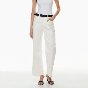 Aritzia Denim Forum The Farrah Hi-Rise Wide Jean - White - Size 27